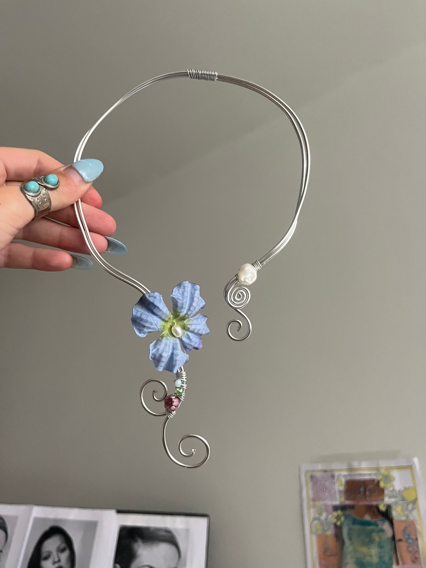 Flora blue orchid necklace 🪷