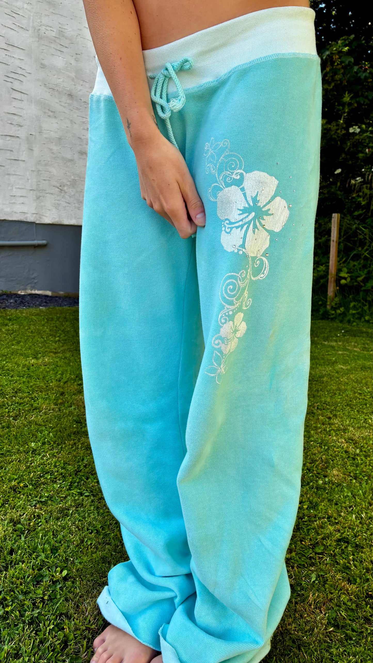 TEAL hibiscus trackies!