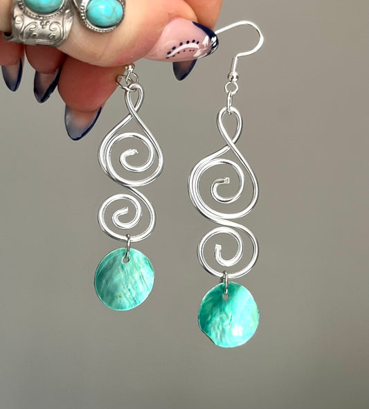 aqua sister pair of dangles
