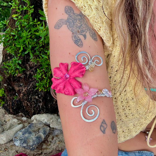 hot pink flora cuff
