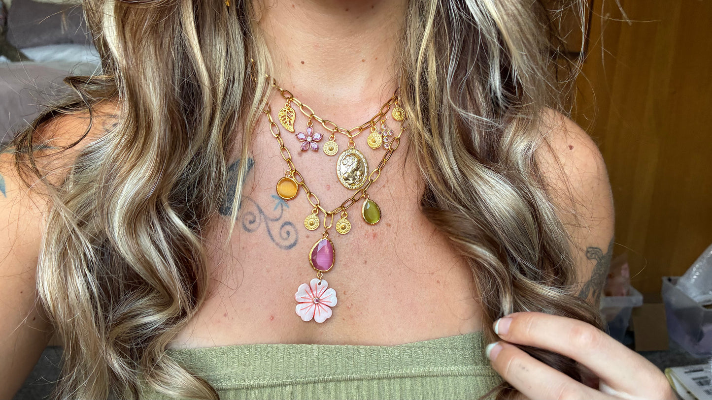 sweet pea layered necklace