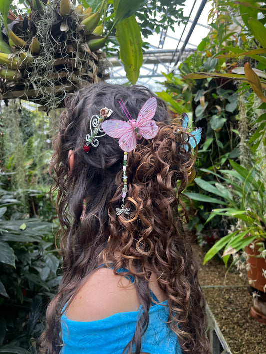 pink butterfly French pin