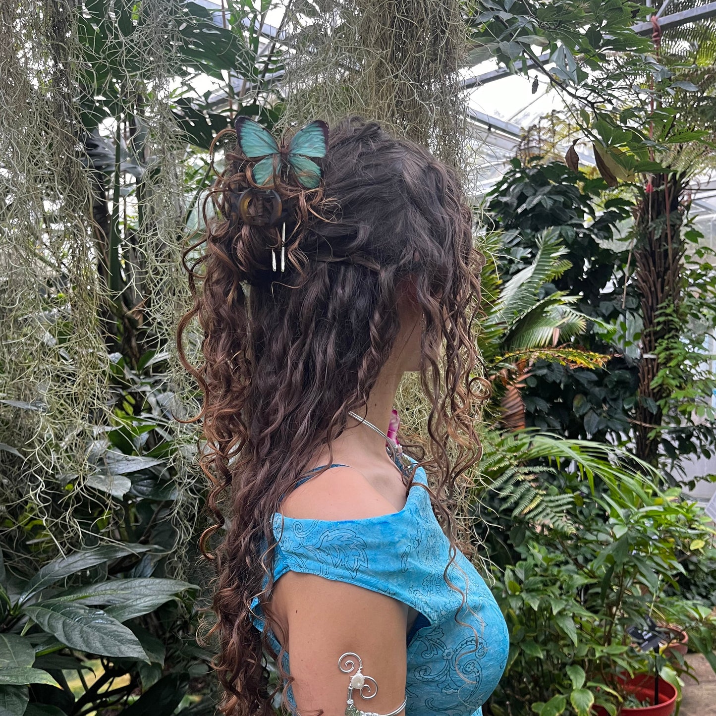 greeny butterfly French pin